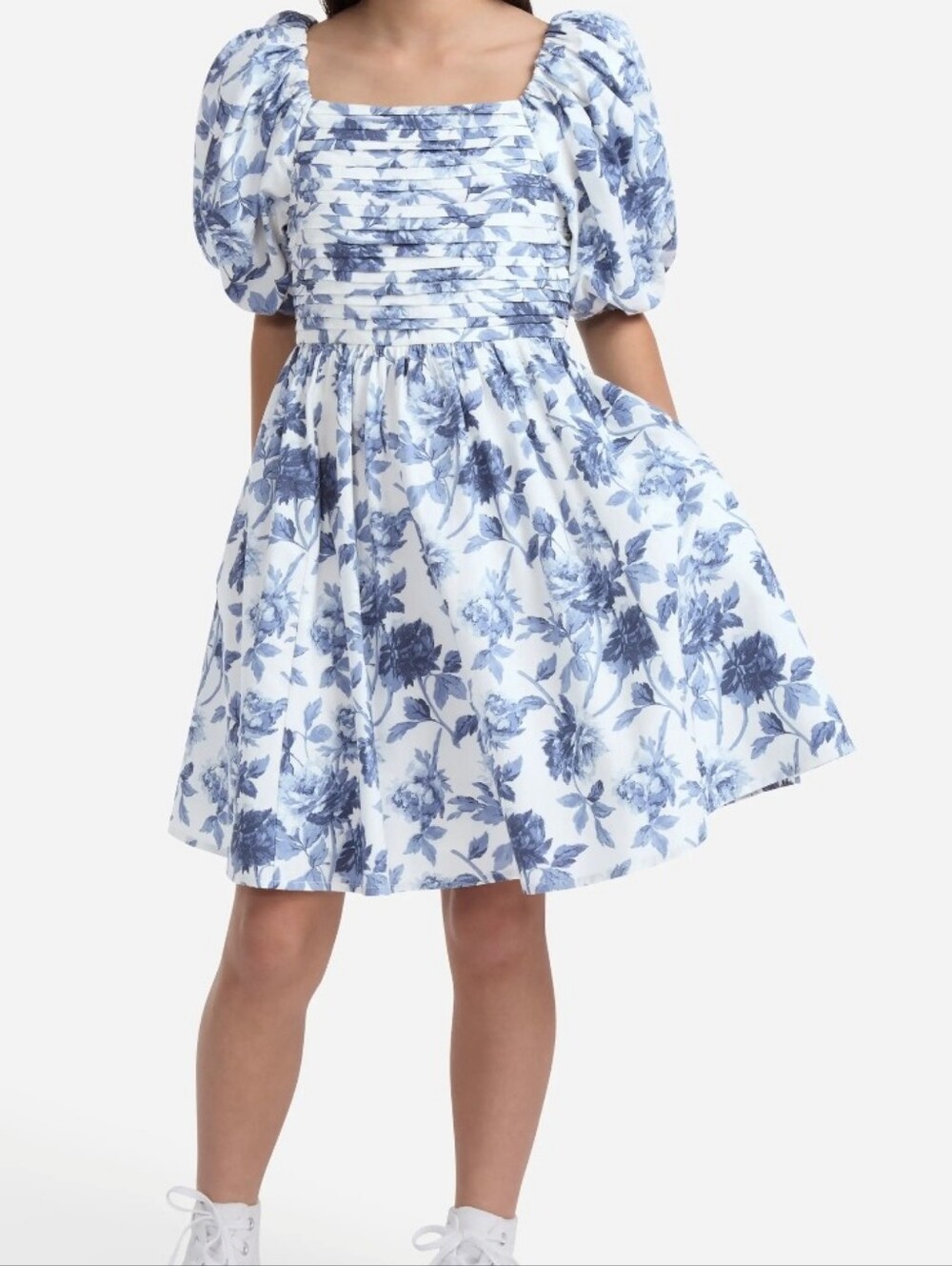 Abercrombie Kids Emerson Puff Sleeve Sundress Blue Floral Size 15/16